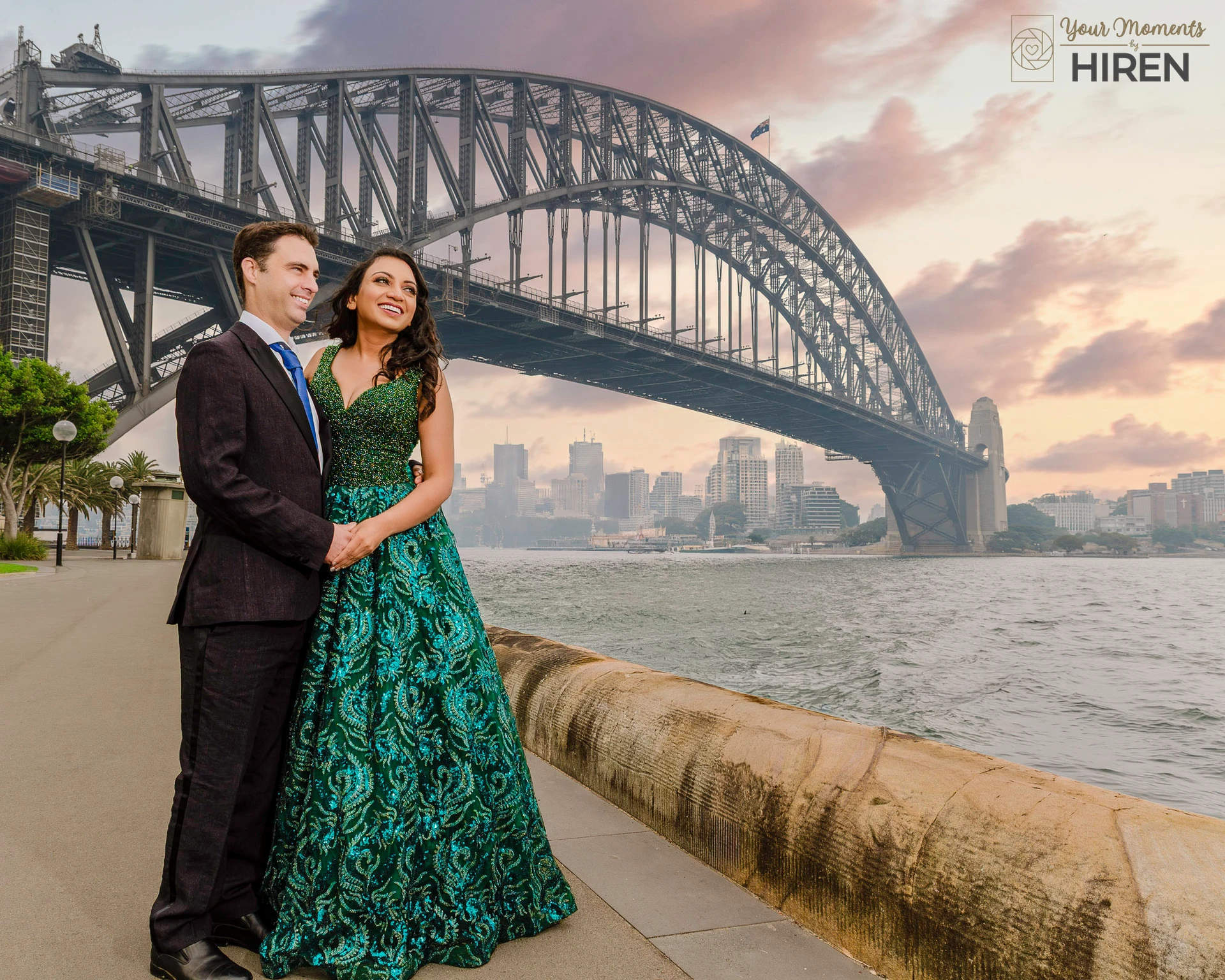 Professional outdoor family portrait session at sunset in Sydney, NSW